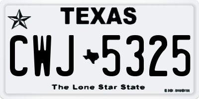 TX license plate CWJ5325