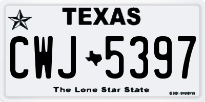 TX license plate CWJ5397