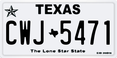 TX license plate CWJ5471