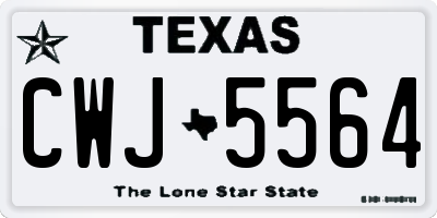 TX license plate CWJ5564