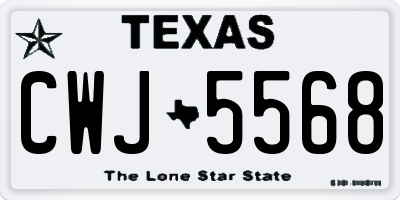 TX license plate CWJ5568