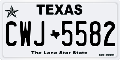 TX license plate CWJ5582