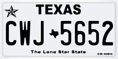 TX license plate CWJ5652
