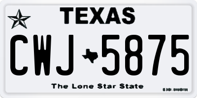 TX license plate CWJ5875