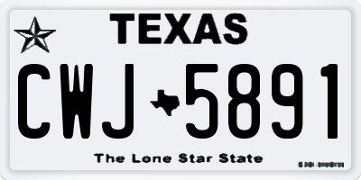 TX license plate CWJ5891