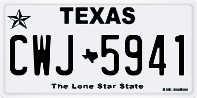 TX license plate CWJ5941