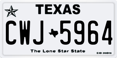 TX license plate CWJ5964