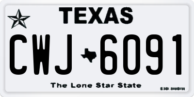 TX license plate CWJ6091