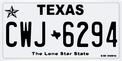 TX license plate CWJ6294