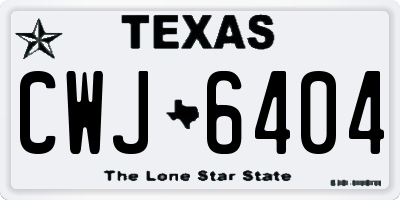 TX license plate CWJ6404