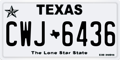 TX license plate CWJ6436