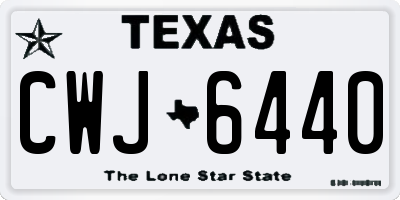 TX license plate CWJ6440