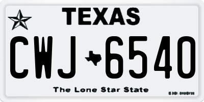 TX license plate CWJ6540