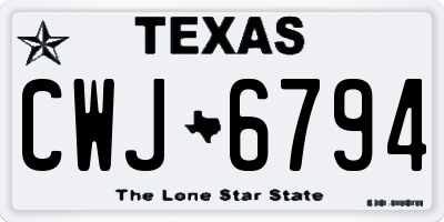TX license plate CWJ6794