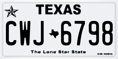 TX license plate CWJ6798
