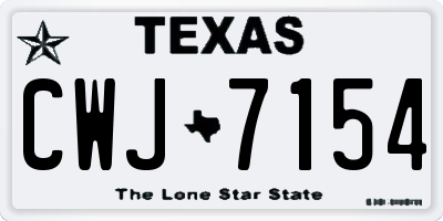 TX license plate CWJ7154