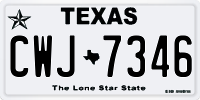 TX license plate CWJ7346