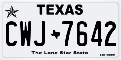 TX license plate CWJ7642
