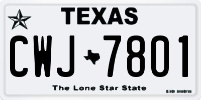 TX license plate CWJ7801