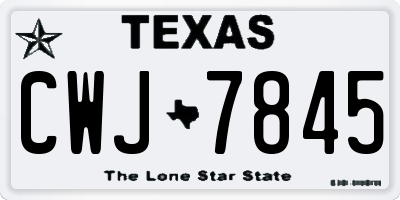 TX license plate CWJ7845