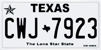 TX license plate CWJ7923