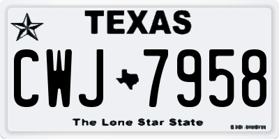 TX license plate CWJ7958