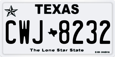 TX license plate CWJ8232