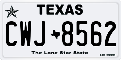 TX license plate CWJ8562