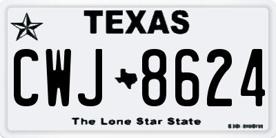 TX license plate CWJ8624