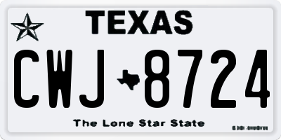 TX license plate CWJ8724