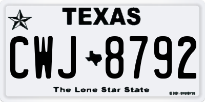 TX license plate CWJ8792