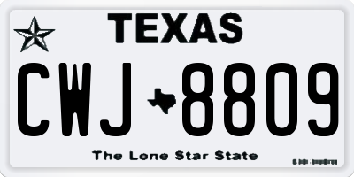 TX license plate CWJ8809