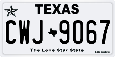 TX license plate CWJ9067