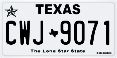 TX license plate CWJ9071