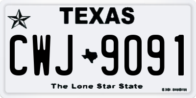 TX license plate CWJ9091