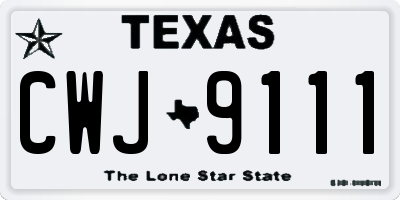 TX license plate CWJ9111