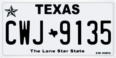 TX license plate CWJ9135