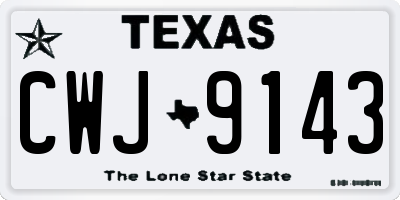 TX license plate CWJ9143