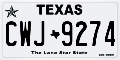 TX license plate CWJ9274