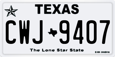 TX license plate CWJ9407