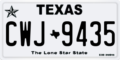 TX license plate CWJ9435