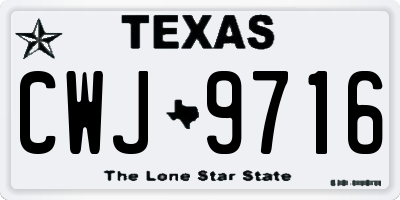 TX license plate CWJ9716