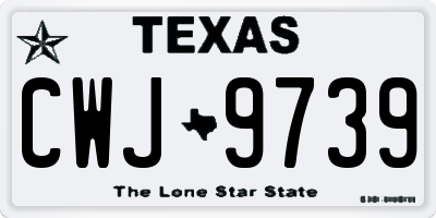 TX license plate CWJ9739