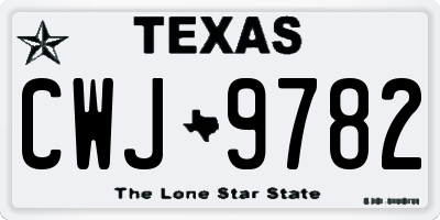 TX license plate CWJ9782
