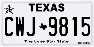 TX license plate CWJ9815