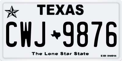 TX license plate CWJ9876