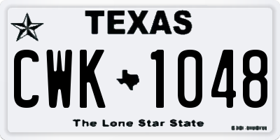 TX license plate CWK1048