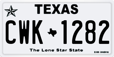 TX license plate CWK1282
