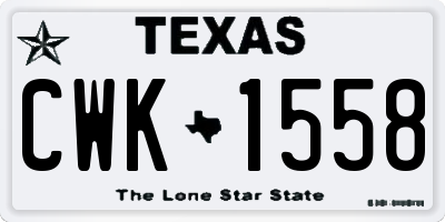 TX license plate CWK1558