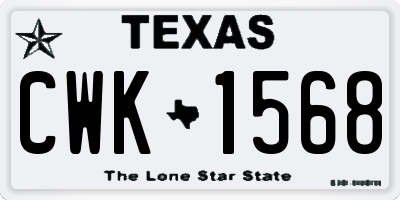 TX license plate CWK1568